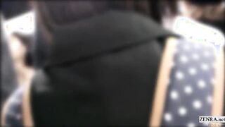 Japanese schoolgirl boards train for real chikan experience