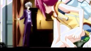 Captive hentai shemale gets shoved dildo into her ass