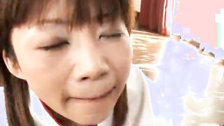 Cute Asian Double Blowjob and Cum Slurp!