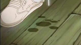 Cute redhead anime coed caught and threesome fucked