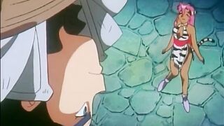Busty hentai girls caught by monster robots