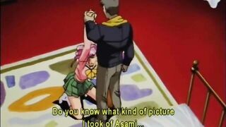 Bondage Japanese schoolgirl anime sucking stiff dick