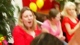 Woman In Red Sucking Stripper Dick And Turned On
