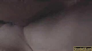 Kinky teen girl Bella Scarlett nailed in the car by stranger