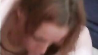 Fiery Bombshell Sucking Cock!