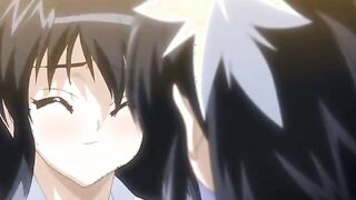 Captive anime shemale with bigboobs handjob her bigcock by two maids