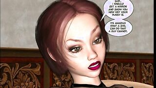 3d comic strapon fucked on the sofa