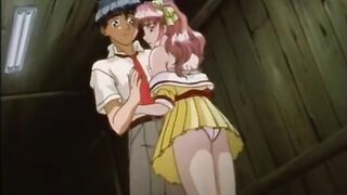 Roped anime gets squeezed her tits