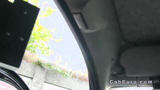 Busty gets double penetration in a fake taxi