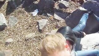 Blonde Hoe Sucks Strangers Dick Outdoors