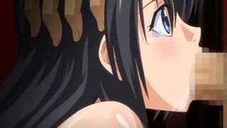 Busty anime coed brutally gangbanged and cummed allbody