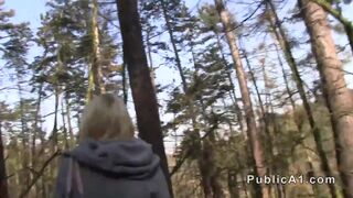 Blonde Czech amateur banged outdoor in public park