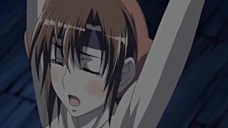 Busty japanese anime caught and hard gangbanged