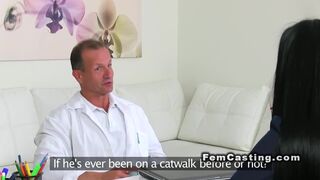 Beautiful female agent sucks dick to doctor