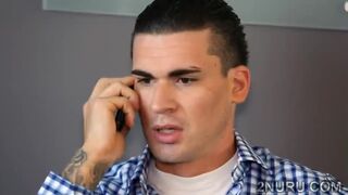 Beautiful Latina offers sexy massage to nervous guy