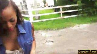 Sexy amateur ghetto teen Diamond Monroe screwed in public