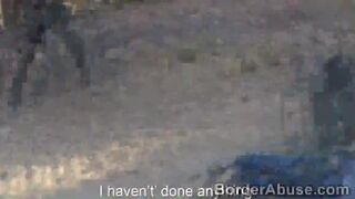 Bisexual officer seduces brunette immigrant to get a trio