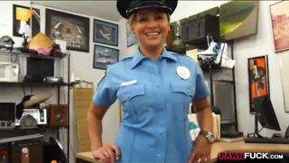 Big tits police officer gets her pussy fucked by pawn man