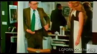 Hot redhead stylist works on her clients hard cocks