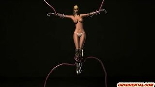 Caught 3d animation tentacles drilled pussy and squeezed her tits