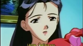 Bondage anime with muzzle gets electric shock
