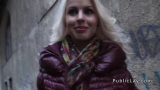 Cash hungry blonde picked up in public for sex