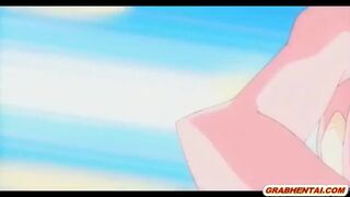 Cute anime gets monster fucked at her butt hole