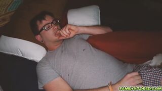 Her step bro pounded her pussy  until he came to her pretty face