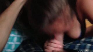 Chubby teen sucks dick good
