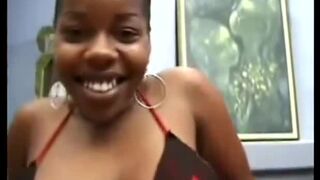 White stud gets teased by a stunning ebony preggo in bikini
