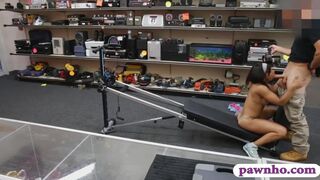 Eony gym trainer pawns her equipment and fucked by pawn man