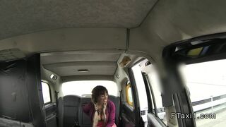 Busty Spanish babe banged in a British fake taxi