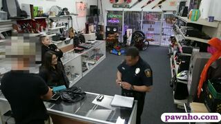 Couple bitches try to steal and banged by nasty pawn man