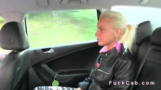 Nice ass blonde amateur banged in fake taxi