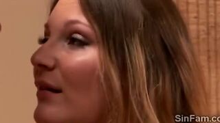 Perv eats the pussy of his girlfriends big tits mother