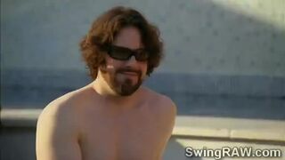 Swinger couples have party outdoors in Reality Show