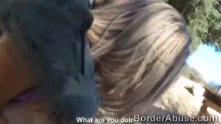 Beautiful blonde teen did not get it thru the border