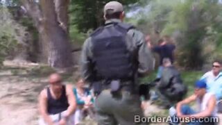 Slim stripper bribes border officer with her sweet pussy