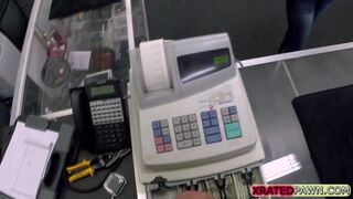 Brunette teen gets fucked by the shop owner hard