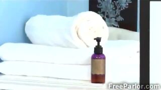 Hot brunette gives special massage with happy ending