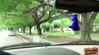 College babe Lucy is picked up and gets fucked hard by a stranger