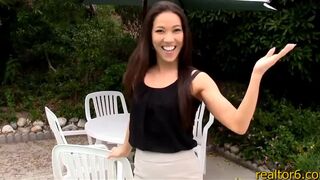 Hot Korean realtor gags and fucks for some extra comission