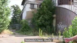 Tattooed Euro amateur banged in public