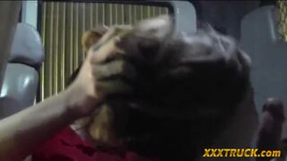Tow truck driver got a blowjob and one of them gets fucked