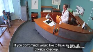 Surprised female patient fucks doctor