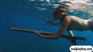 Badass babes spear fishing while naked and visit the crocs