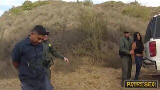 Big boobs latin floozie Alejandra Leon pounded at the border