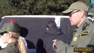 Border slut having threesome session with two BP agents