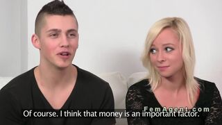 Female agent helps couple in casting