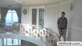 Hot milf India Summer crazy threesome action in the bedroom